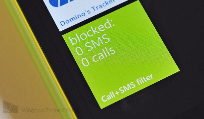 Blocked SMS Call Tile Lumia