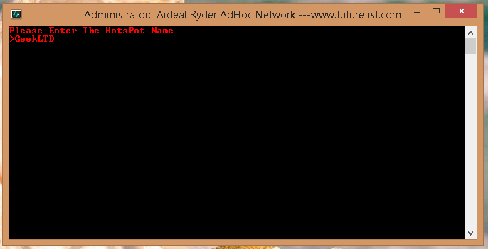 Enter SSID or Network Name Adhoc Network Windows 8.1